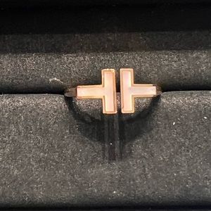 Tiffany T Mother of pearl rose gold ring